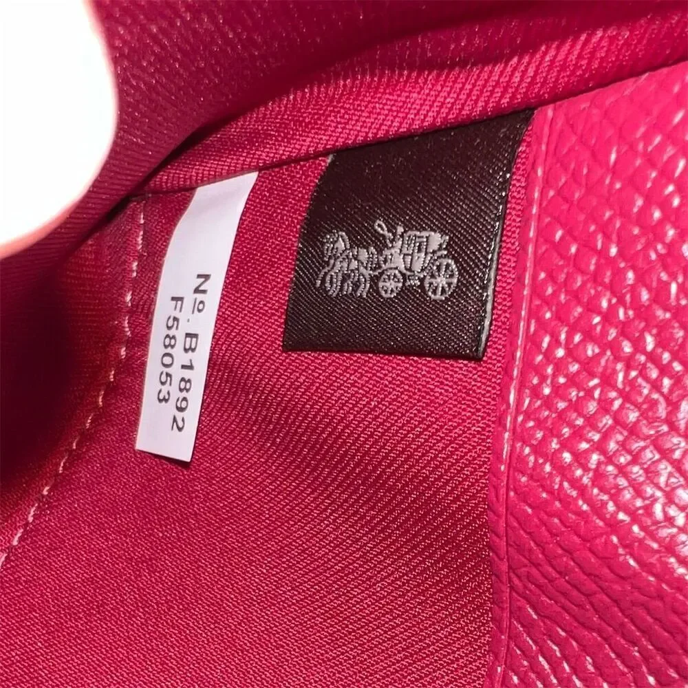 COACH Medium Wallet Red w Silver Hardware Wrist Strap Attached AUTHENTIC - Picture 10 of 10